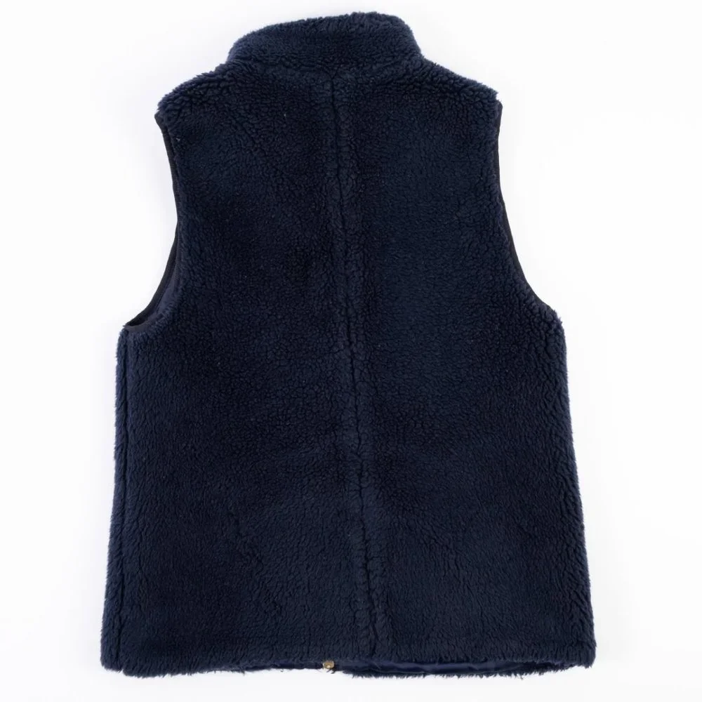 J. CREW Plush navy fleece excursion vest size XS